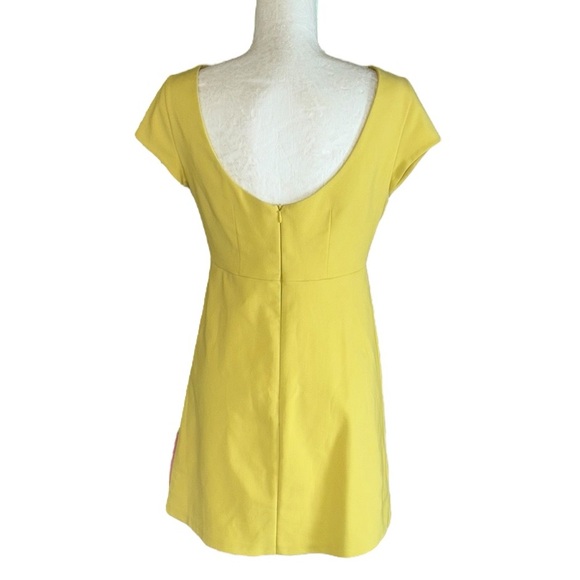 Zara Trafaluc Yellow Cap Sleeve Scoop Back Shift Mini Dress - L - Picture 8 of 14